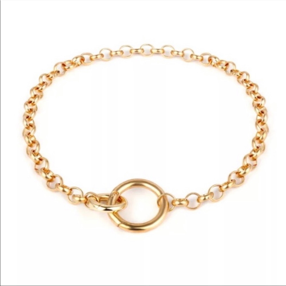 NEW 18K GOLD PUNK MIAMI CHOKER NECKLACE - Picture 3 of 4